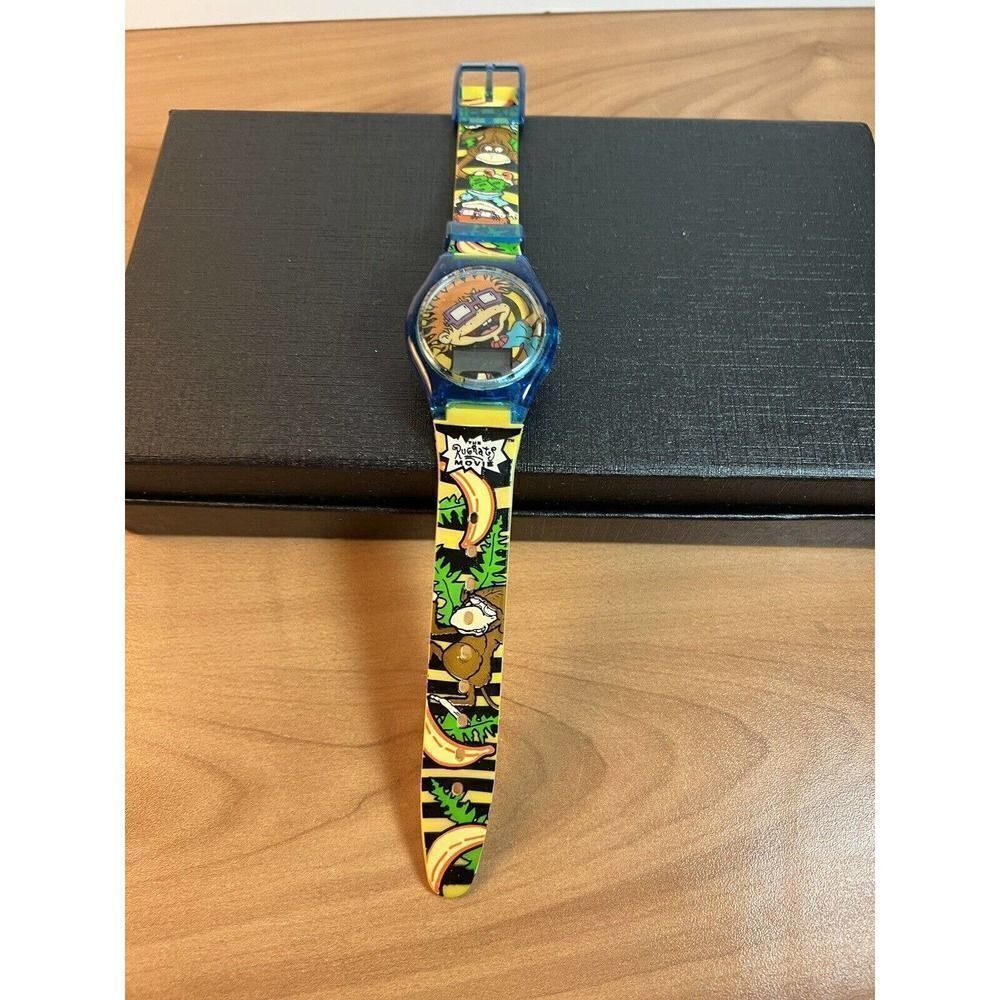 VINTAGE THE RUGRATS MOVIE 1998 DIGITAL WATCH MONKEY BANANA Not Working